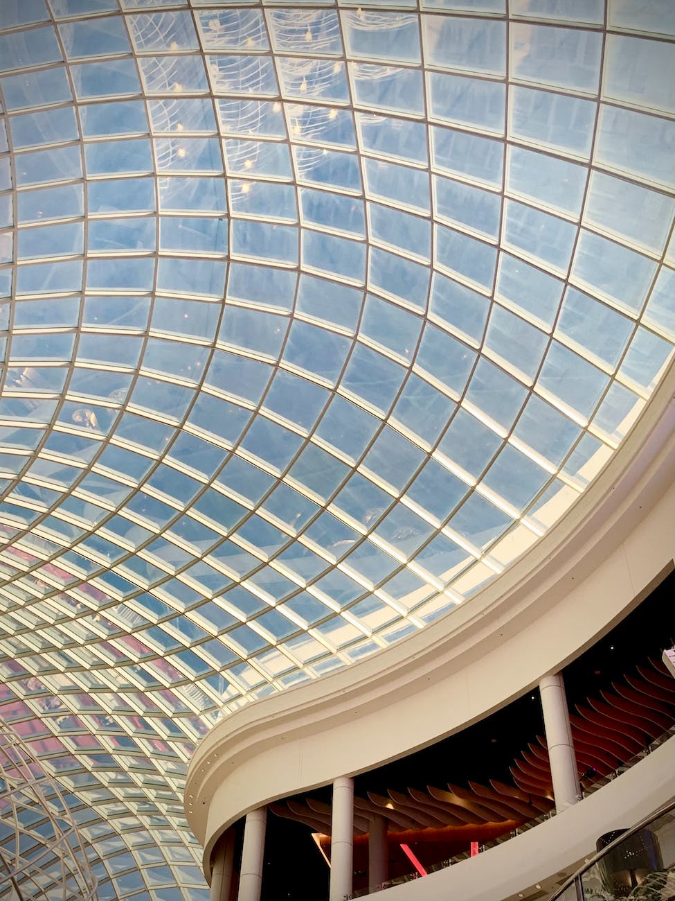 close up of chadstone shopping centre glass ceiling